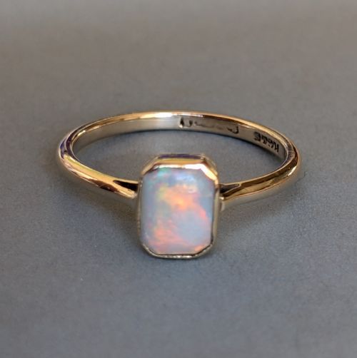 ART DECO 9CT OPAL RING SOLITAIRE RING C1927 - ADDITIONAL PHOTO 1