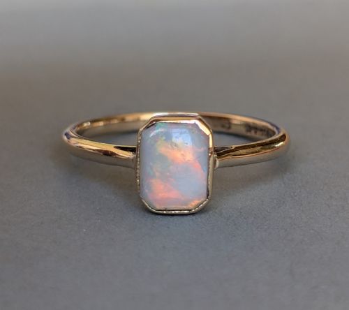 ART DECO 9CT OPAL RING SOLITAIRE RING C1927 - ADDITIONAL PHOTO 2