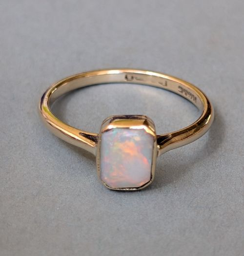 ART DECO 9CT OPAL RING SOLITAIRE RING C1927 - ADDITIONAL PHOTO 5