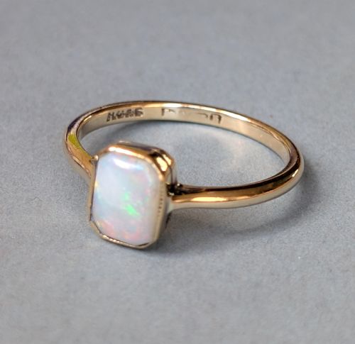 ART DECO 9CT OPAL RING SOLITAIRE RING C1927 - ADDITIONAL PHOTO 8