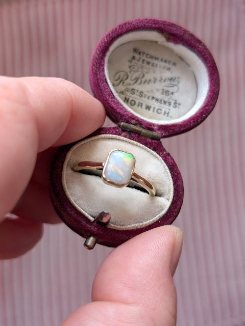 ART DECO 9CT OPAL RING SOLITAIRE RING C1927 - ADDITIONAL PHOTO 11