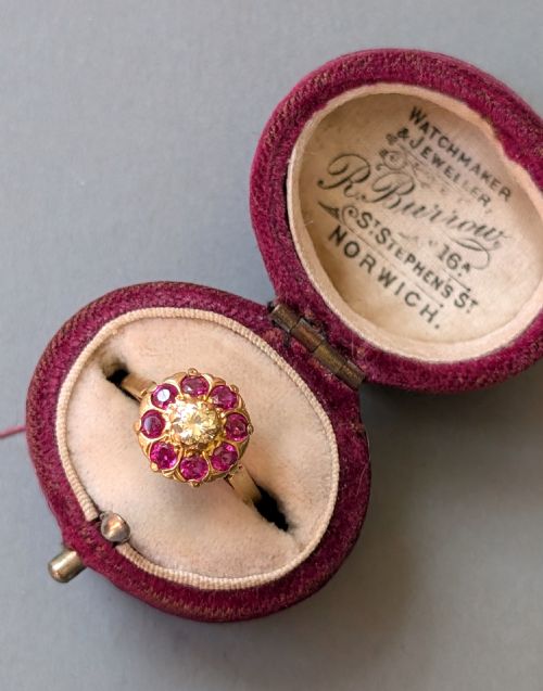 ART DECO 18CT GOLD RUBY AND DIAMOND RING - ADDITIONAL PHOTO 4