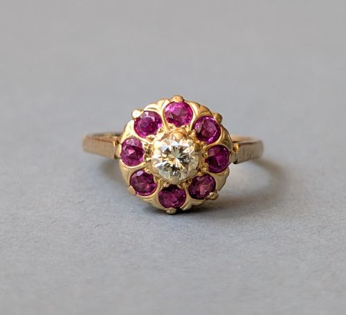ART DECO 18CT GOLD RUBY AND DIAMOND RING - ADDITIONAL PHOTO 8