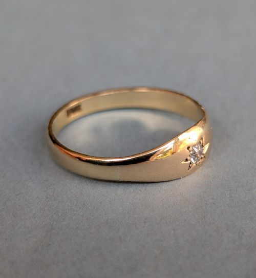 VINTAGE 18CT GOLD DIAMOND GYPSY RING - ADDITIONAL PHOTO 1