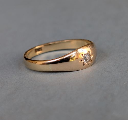 VINTAGE 18CT GOLD DIAMOND GYPSY RING - ADDITIONAL PHOTO 2