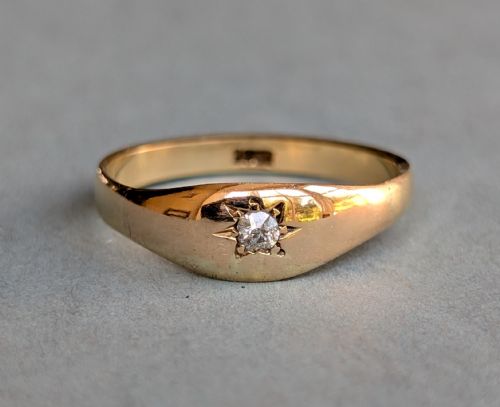 VINTAGE 18CT GOLD DIAMOND GYPSY RING - ADDITIONAL PHOTO 3