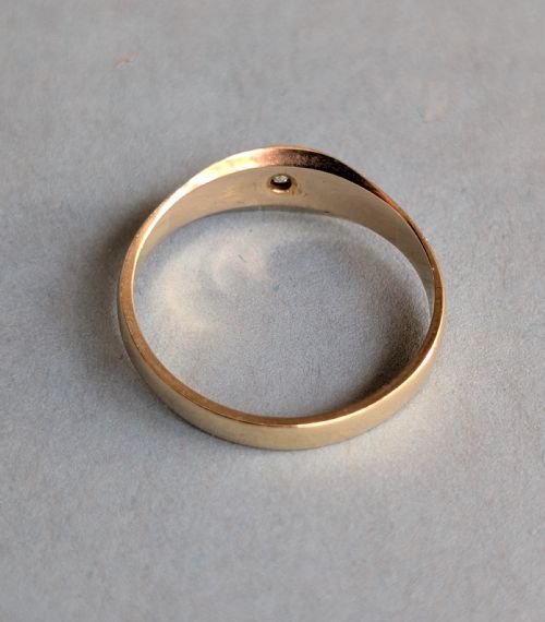 VINTAGE 18CT GOLD DIAMOND GYPSY RING - ADDITIONAL PHOTO 6