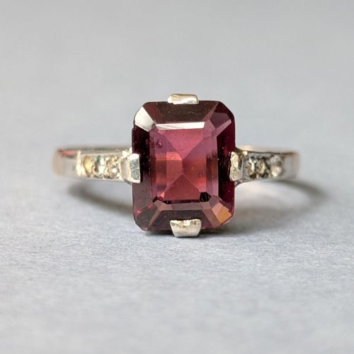 ANTIQUE 9CT GOLD ALMANDINE GARNET RING - ADDITIONAL PHOTO 4