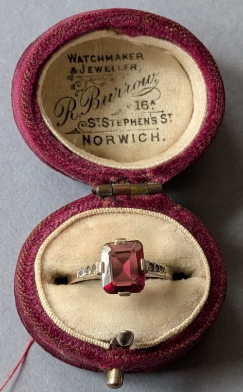 ANTIQUE 9CT GOLD ALMANDINE GARNET RING - ADDITIONAL PHOTO 8