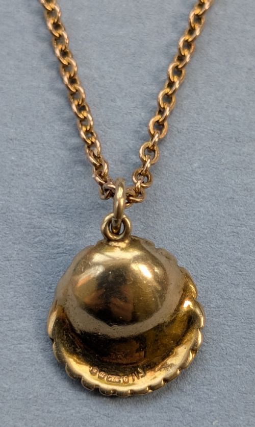 VINTAGE 9CT GOLD SHELL PEARL PENDANT - ADDITIONAL PHOTO 7