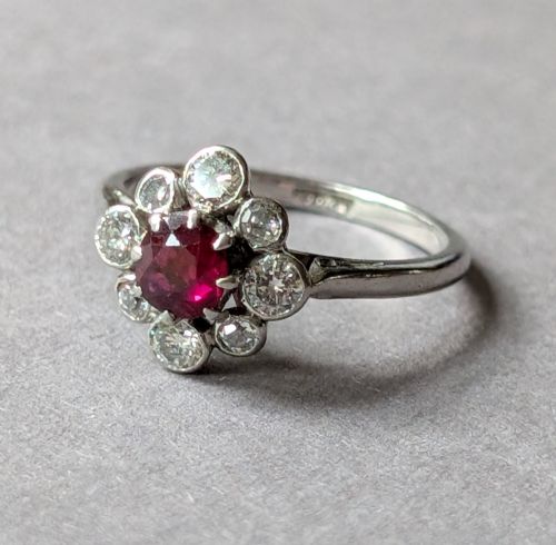 ART DECO PLATINUM RUBY AND DIAMOND RING - ADDITIONAL PHOTO 7