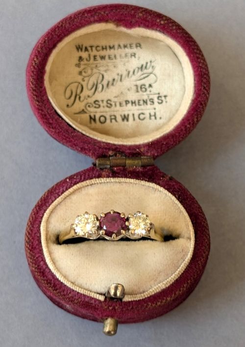 VINTAGE 18CT GOLD DIAMOND RUBY RING - ADDITIONAL PHOTO 7