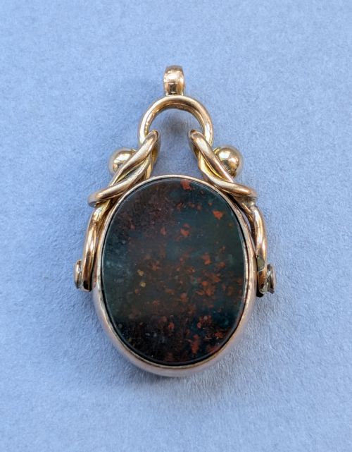 fig 1. Antique 9ct rose gold spinning fob