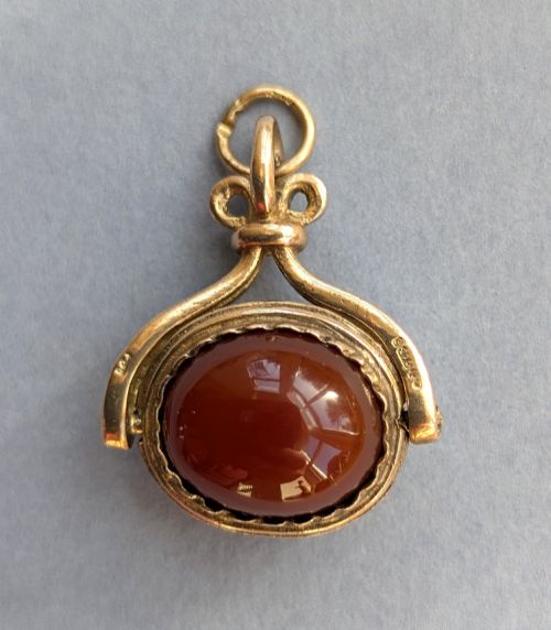 Antique 9ct Gold Carnelian Spinning Fob