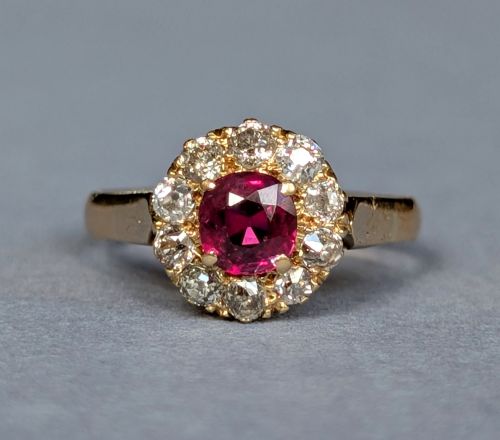 Antique 18ct Gold Ruby and Diamond Ring