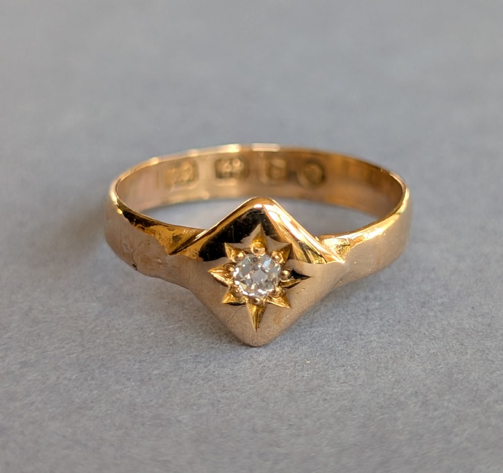Small Antique 22ct Gold Diamond Ring c1878 View III
