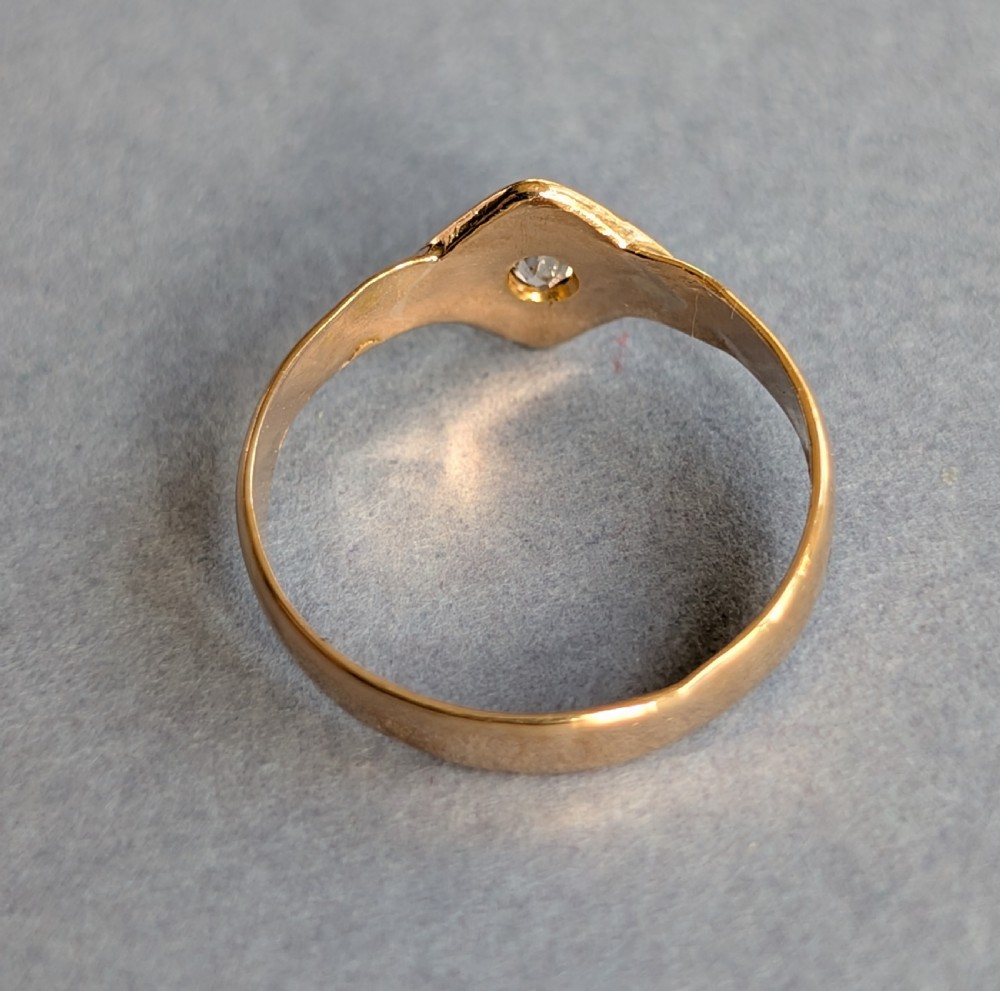 Small Antique 22ct Gold Diamond Ring c1878 View IX