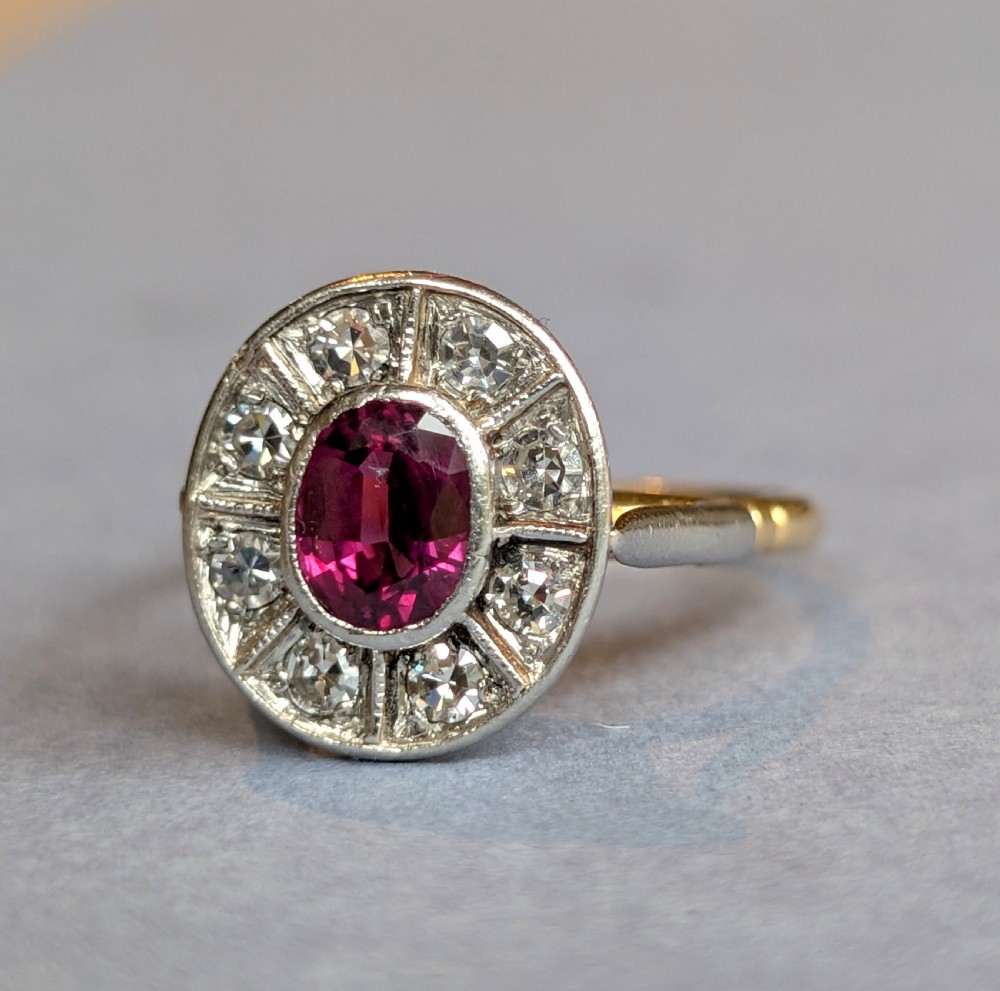 Art Deco 18ct Gold Ruby and Diamond Ring View II