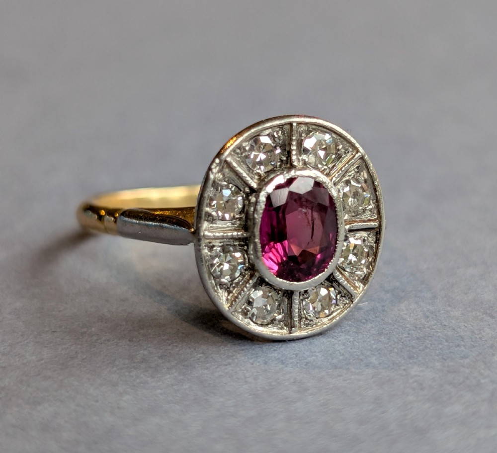 Art Deco 18ct Gold Ruby and Diamond Ring View III