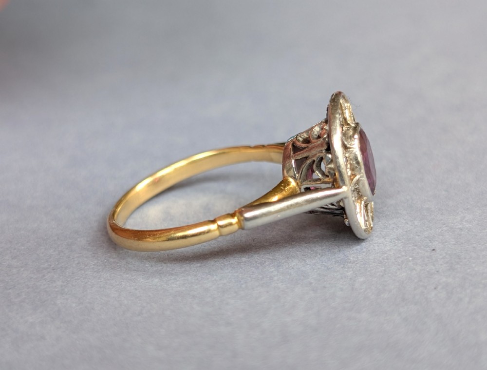 Art Deco 18ct Gold Ruby and Diamond Ring View IV