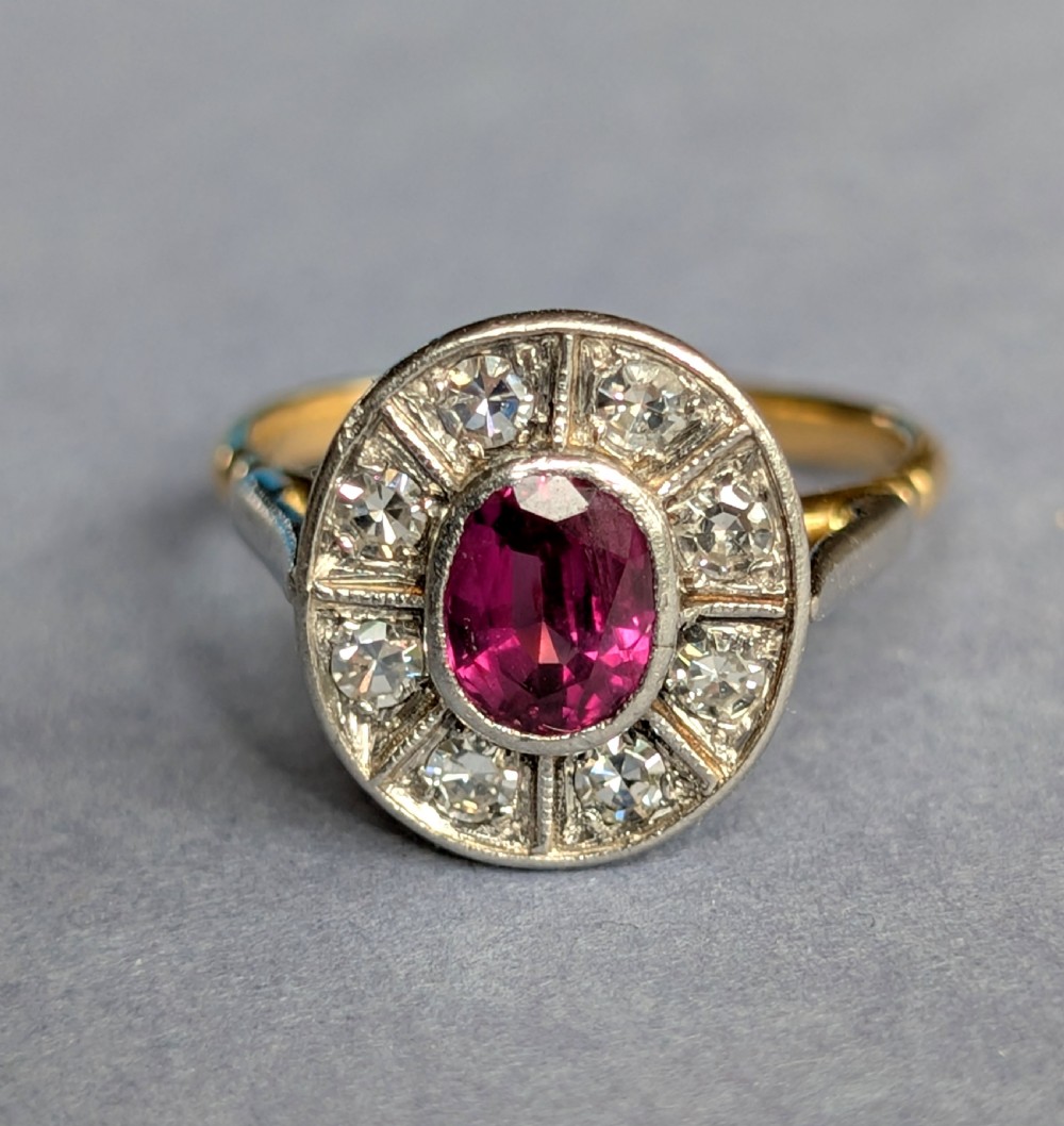 Art Deco 18ct Gold Ruby and Diamond Ring View V