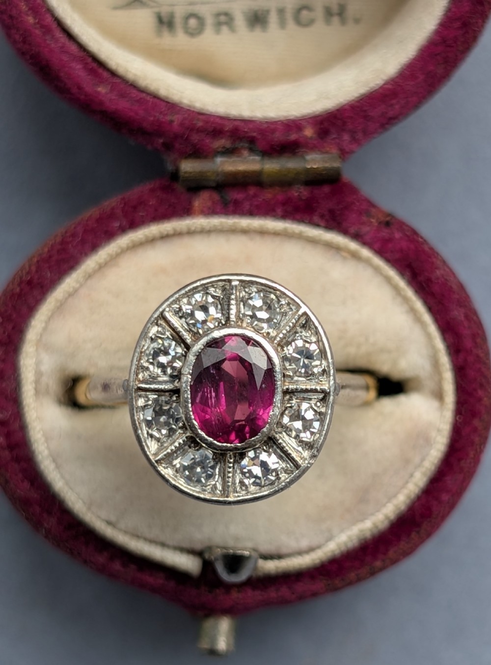 Art Deco 18ct Gold Ruby and Diamond Ring View VII