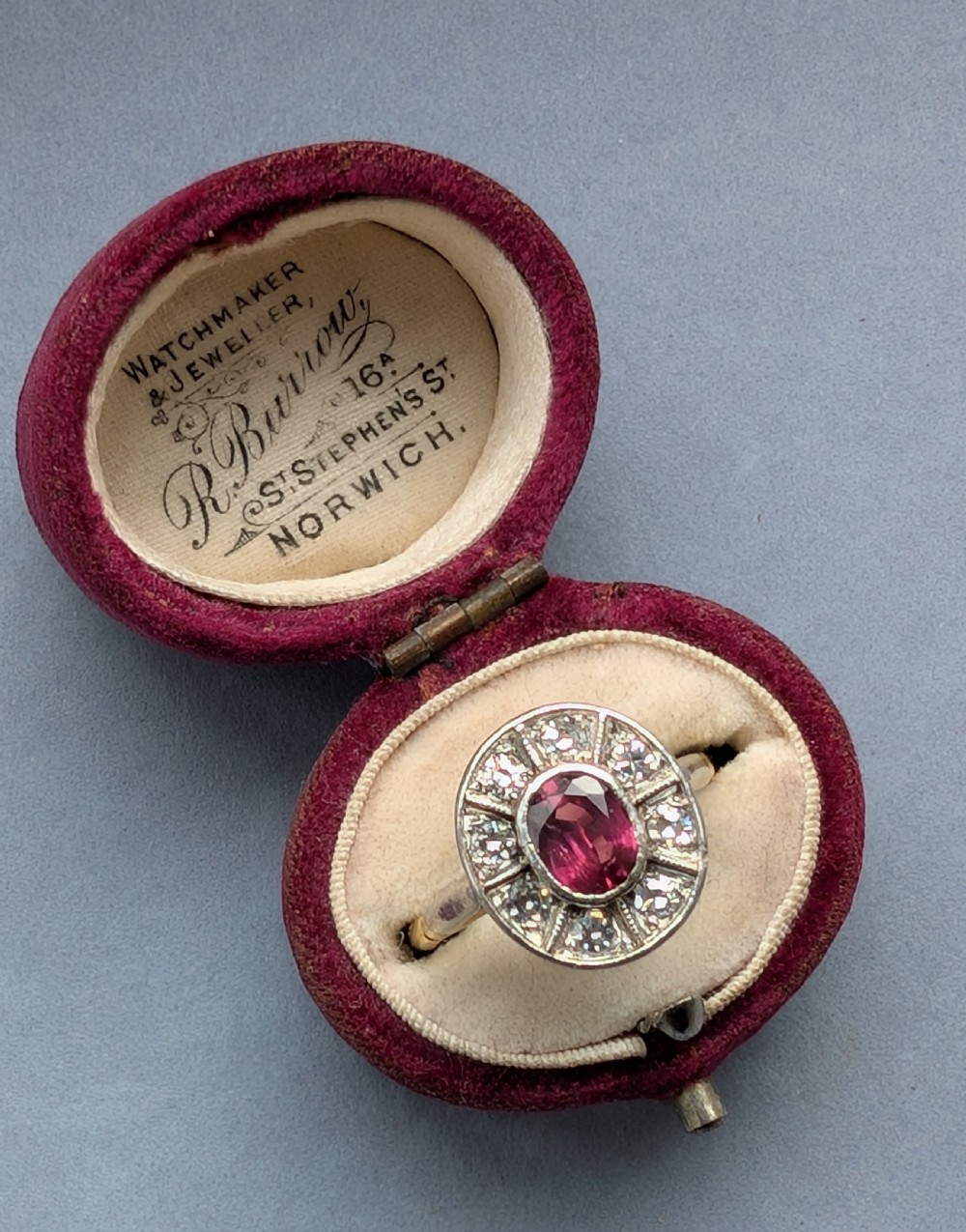 Art Deco 18ct Gold Ruby and Diamond Ring View VIII