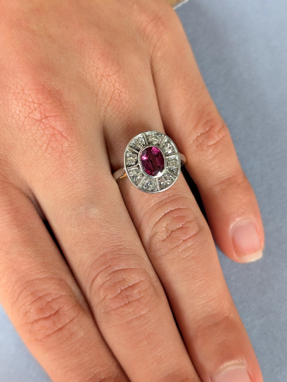 Art Deco 18ct Gold Ruby and Diamond Ring View X