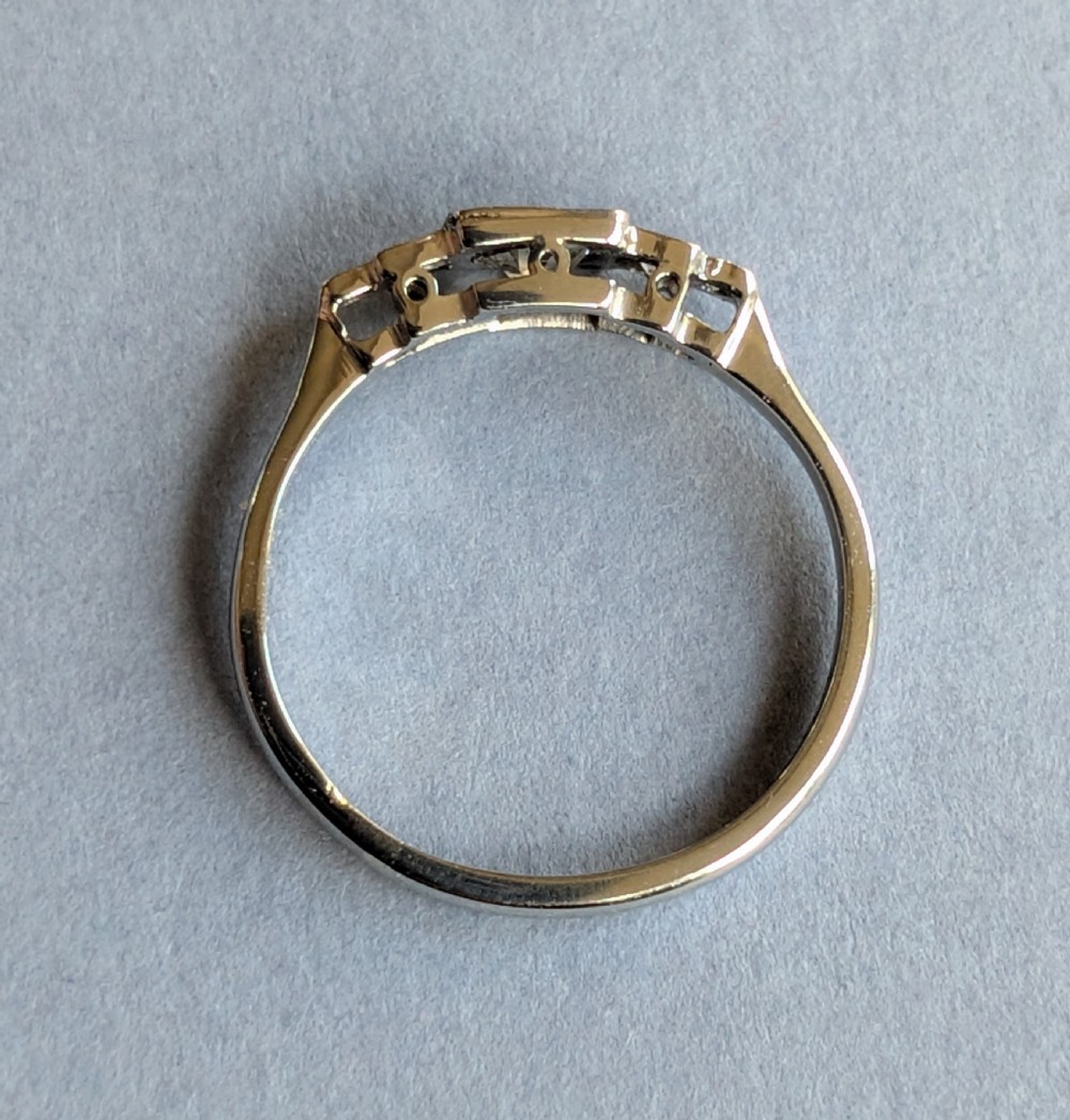Art Deco 18ct gold Platinum Diamond Solitaire Engagement Ring View VI
