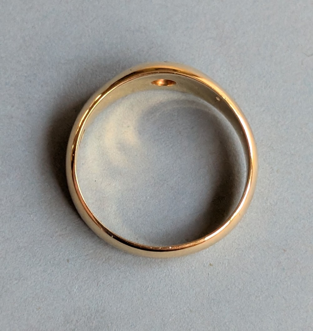 Heavy Antique 18ct Gold Diamond Gypsy Ring c1900 View IV