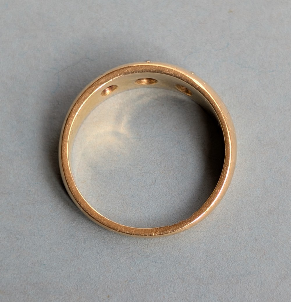 Antique 18ct Gold Diamond Gypsy Ring c1900 View VII