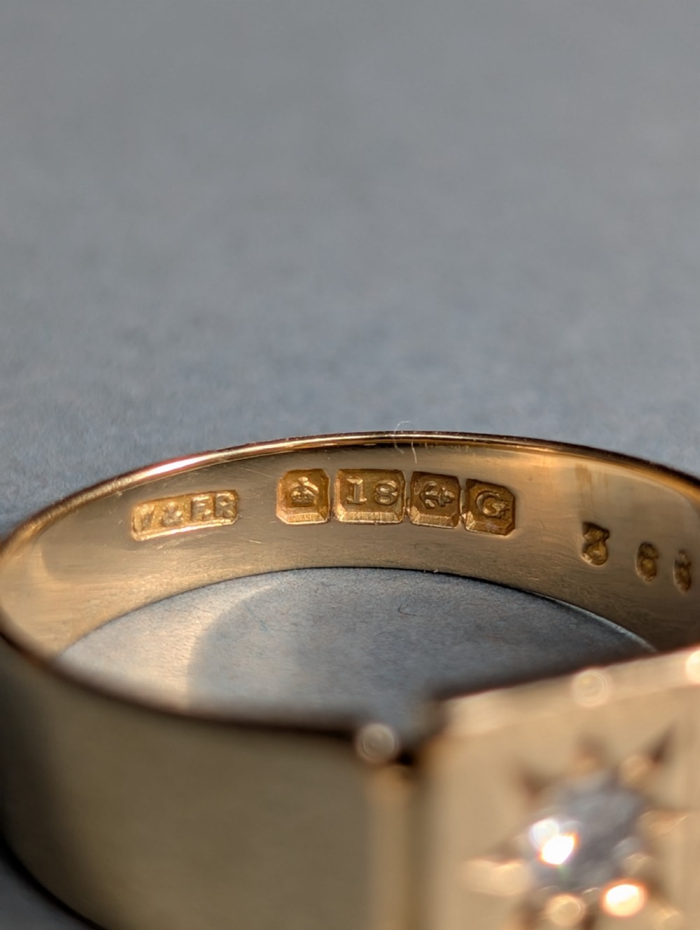 Antique 18ct Gold Diamond Signet Ring c1931 View VI
