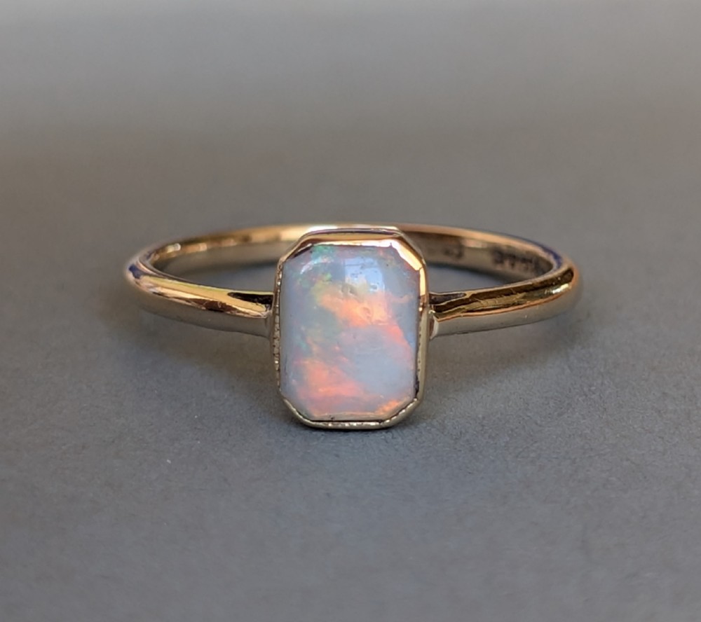 Art Deco 9ct Opal Ring Solitaire Ring c1927 View III