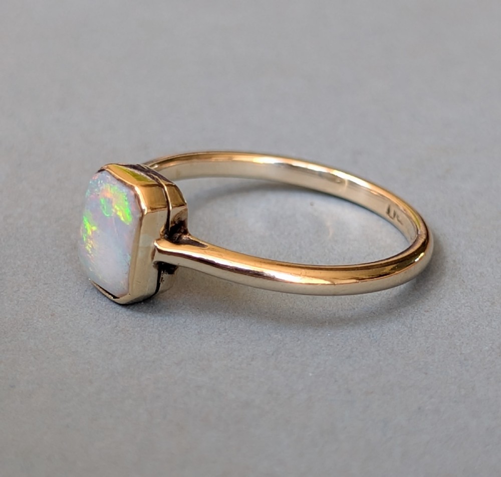 Art Deco 9ct Opal Ring Solitaire Ring c1927 View VII