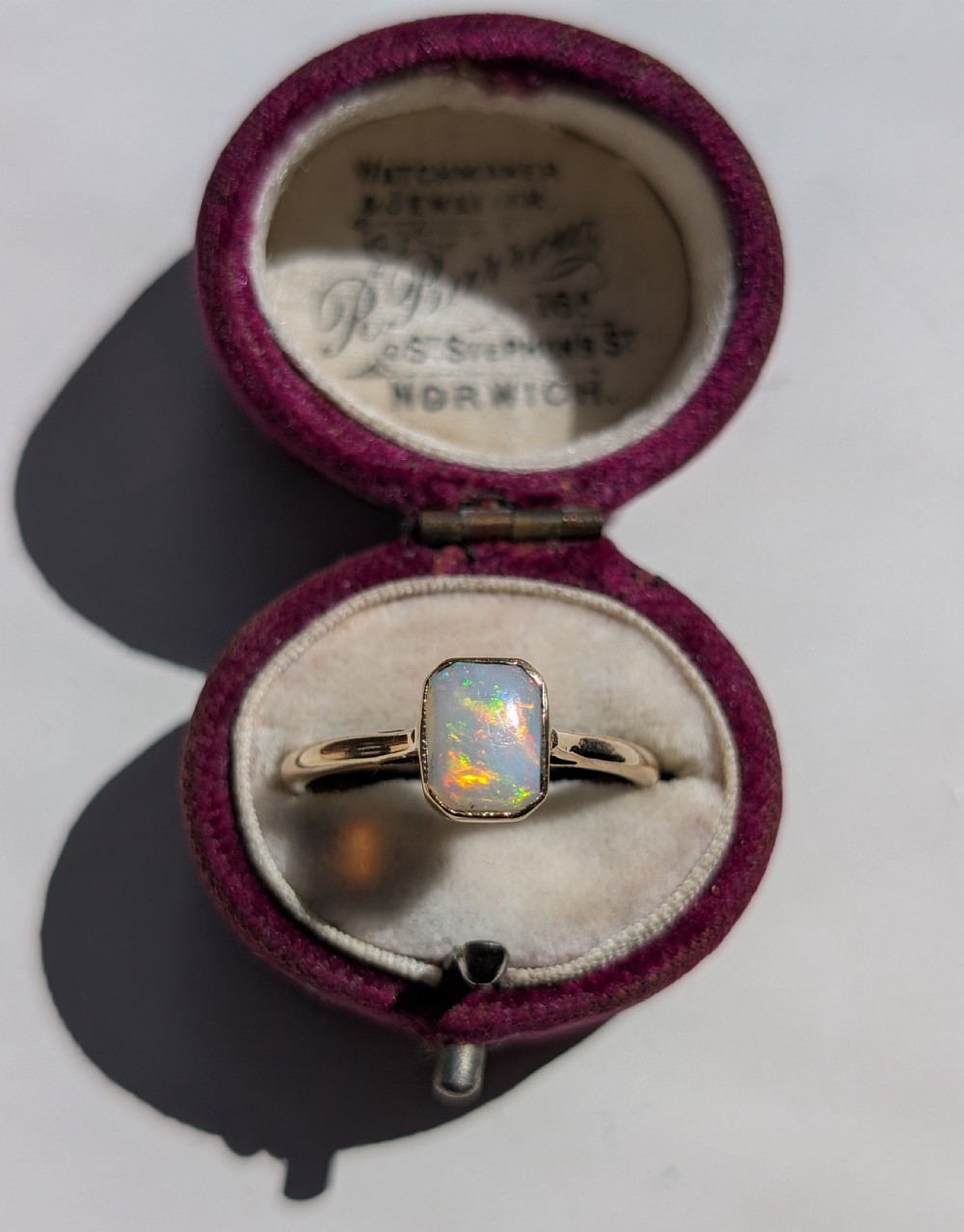 Art Deco 9ct Opal Ring Solitaire Ring c1927 View XI