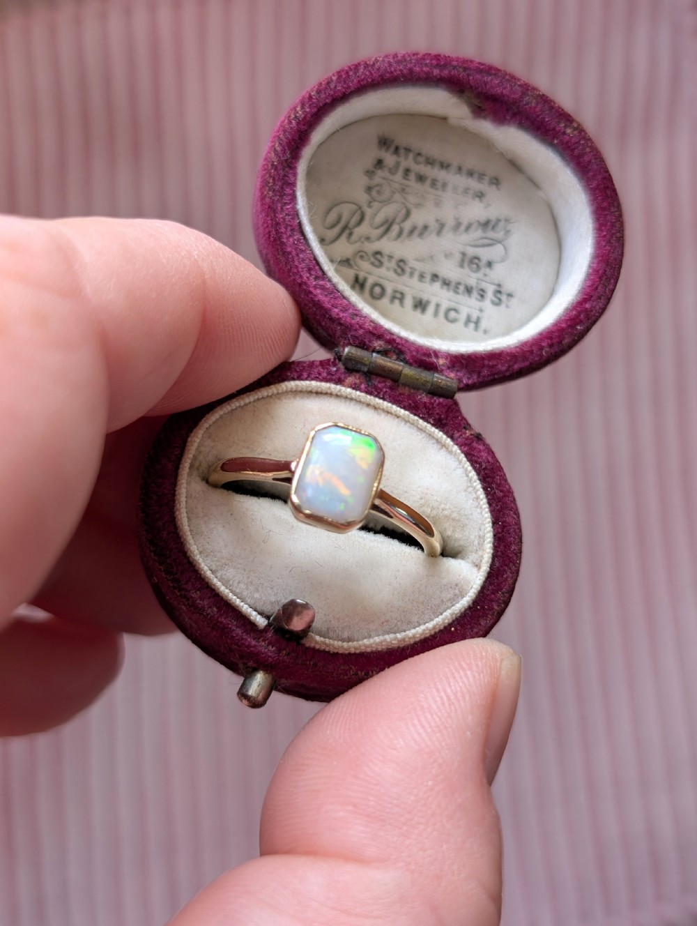 Art Deco 9ct Opal Ring Solitaire Ring c1927 View XII