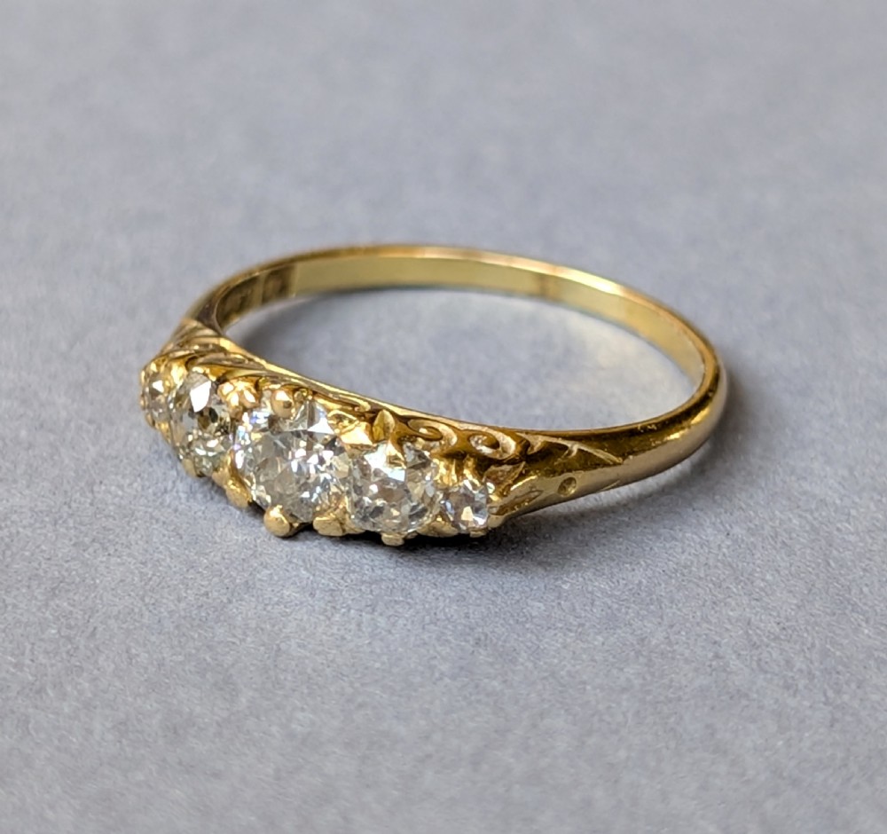 Antique 18ct Gold Diamond Ring View V