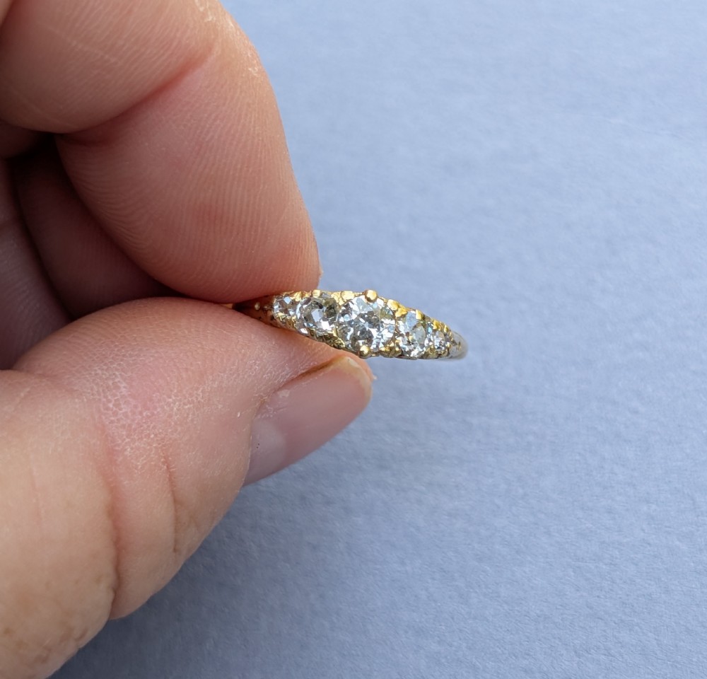 Antique 18ct Gold Diamond Ring View IX