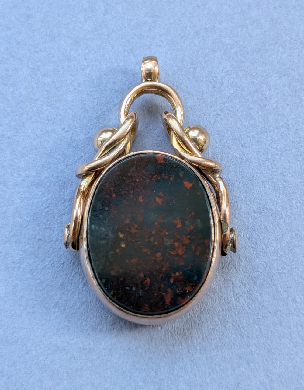 Antique 9ct rose gold spinning fob View II