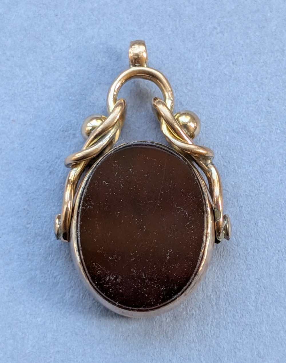 Antique 9ct rose gold spinning fob View VII