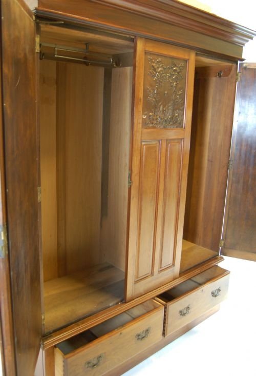 fig 3. Victorian Mirrored Wardrobe Linen Press Armoire Antique