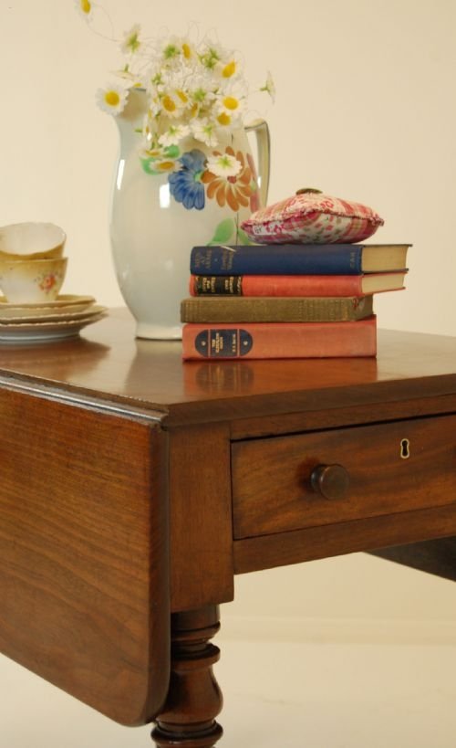 English Pembroke Table Victorian Antique Sofa Side Tea