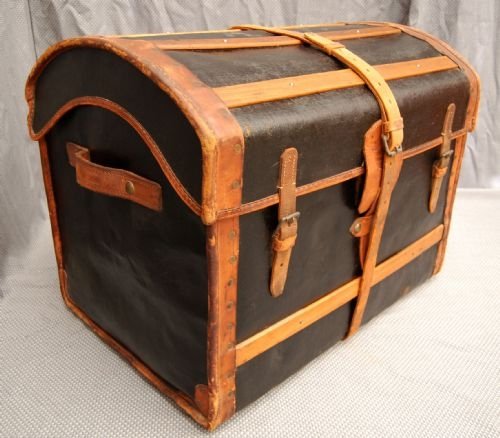 Leather Travel Trunk Luggage Suitcase Vintage English