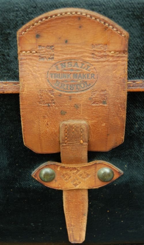 fig 1. Leather Travel Trunk Luggage Suitcase Vintage English