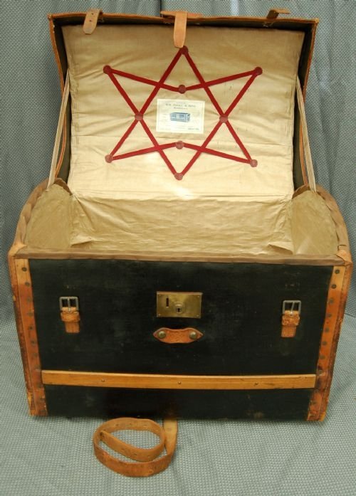 fig 3. Leather Travel Trunk Luggage Suitcase Vintage English