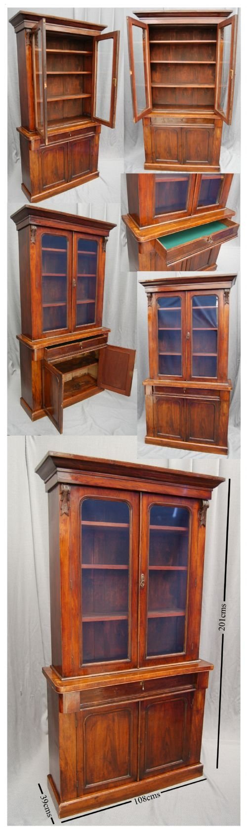fig 4. Bookcase Cabinet Desk Chiffonier Bureau Display Case