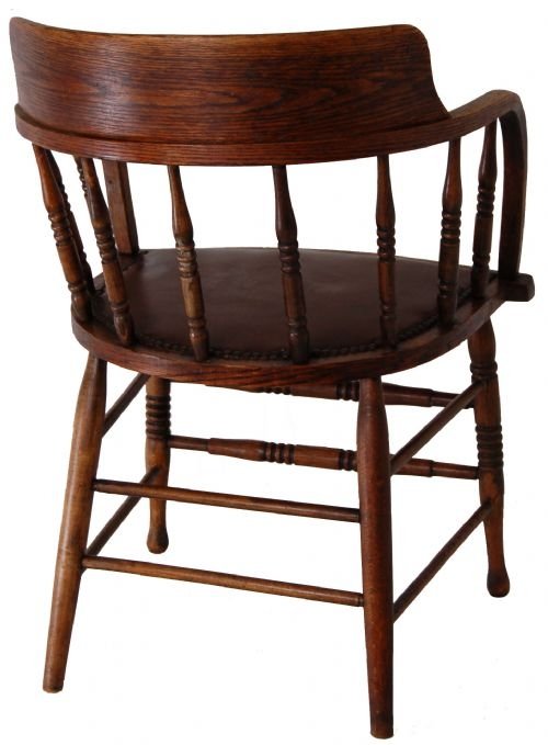 fig 1. Chair Armchair Captains Oak Desk Smokers Office Windsor 
 