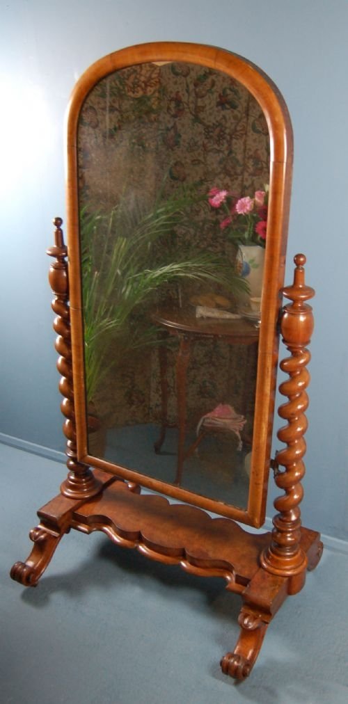 Cheval Dressing Swing Mirror Antique Victorian Large