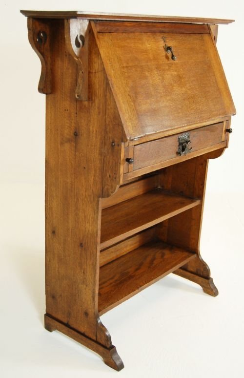 fig 1. Arts and Crafts Desk Bureaux Bookcase Davenport Bureau