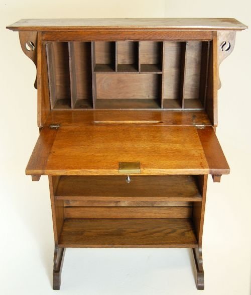 fig 2. Arts and Crafts Desk Bureaux Bookcase Davenport Bureau